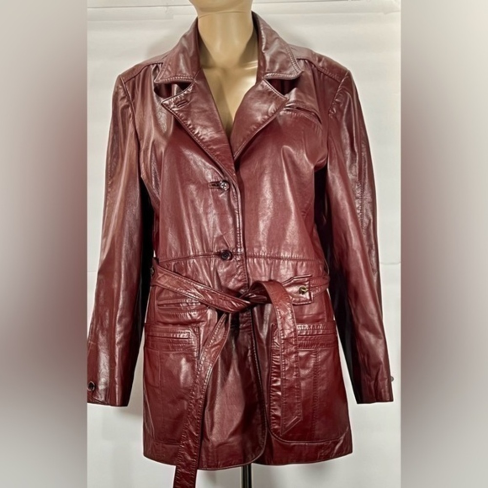 ETINNER AIGNER GENUINE LEATHER VINTAGE COAT SIZE 14